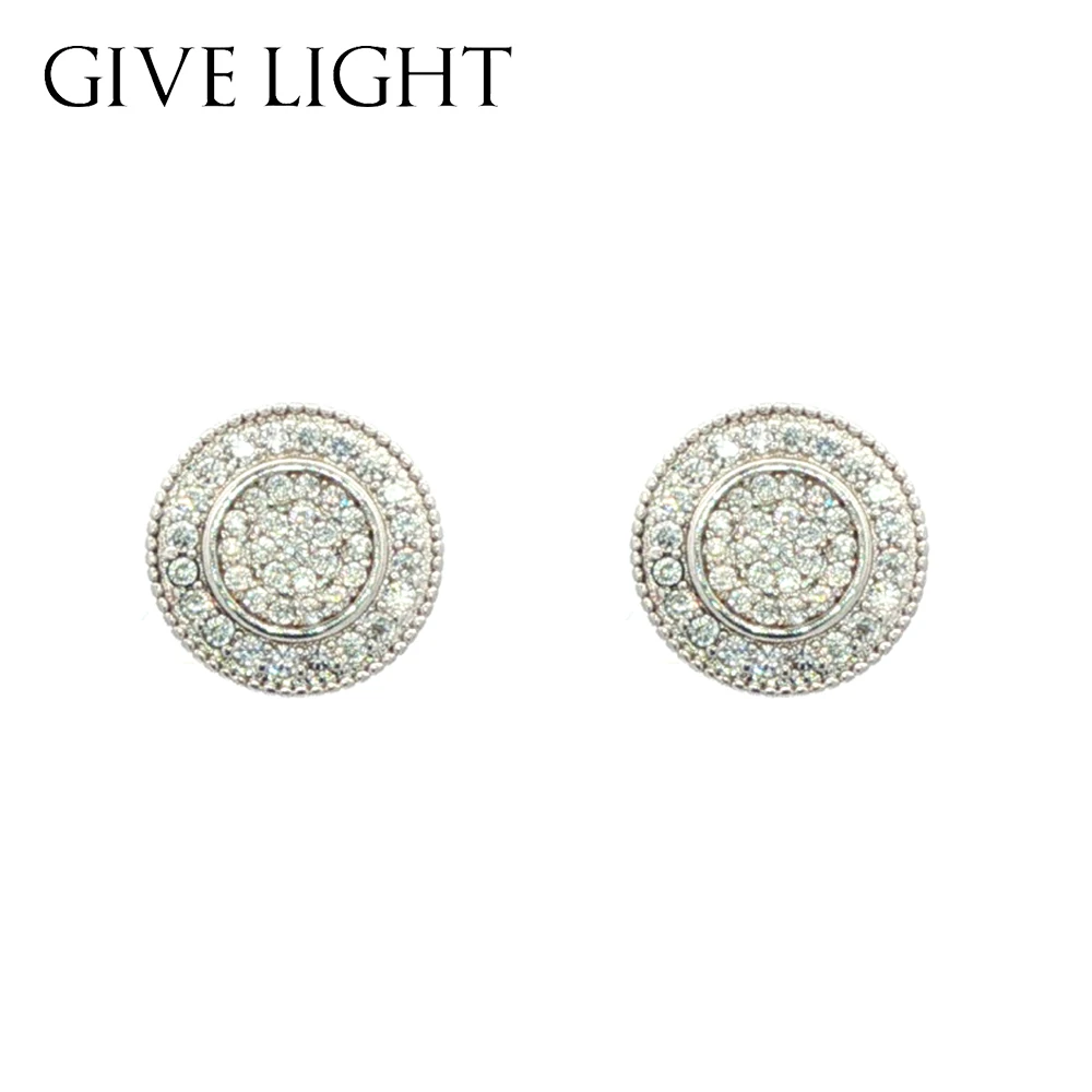 

2025 Sparkling Double Circle Cubic Zirconia Stud Earrings for Women - Gold Plated Bling Luxury Party Wedding Jewelry Gift