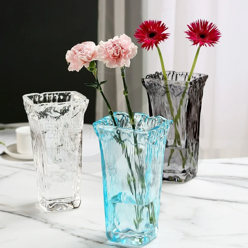 Spanish Style Handmade Vase, Tulip Simple Crystal Vase, Light Luxury Ins Wind Transparent Glass Vase