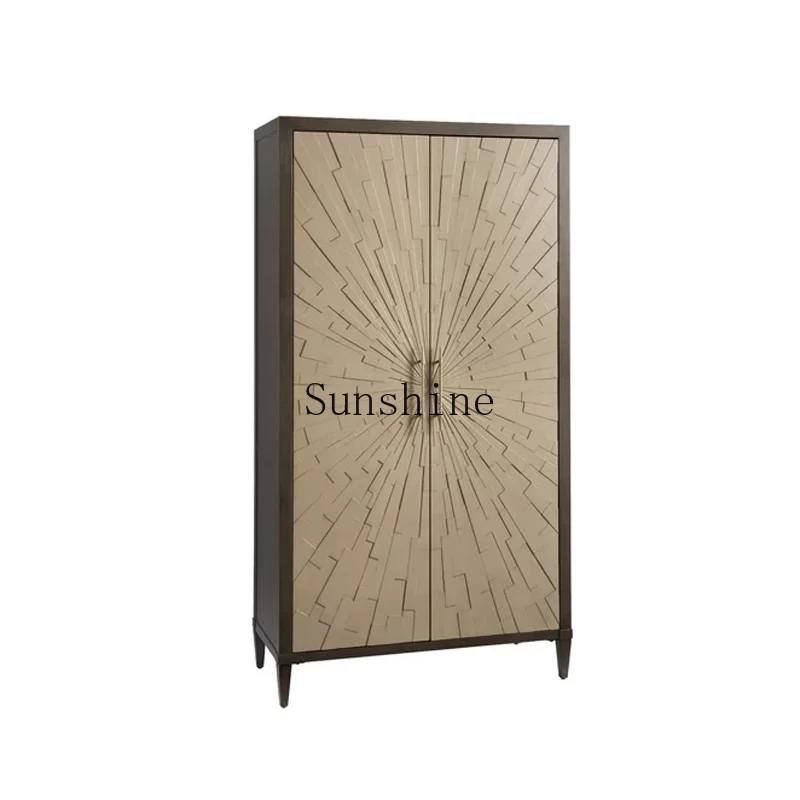 American solid wood retro two-door locker, restaurant Nordic light luxury bedroom storage