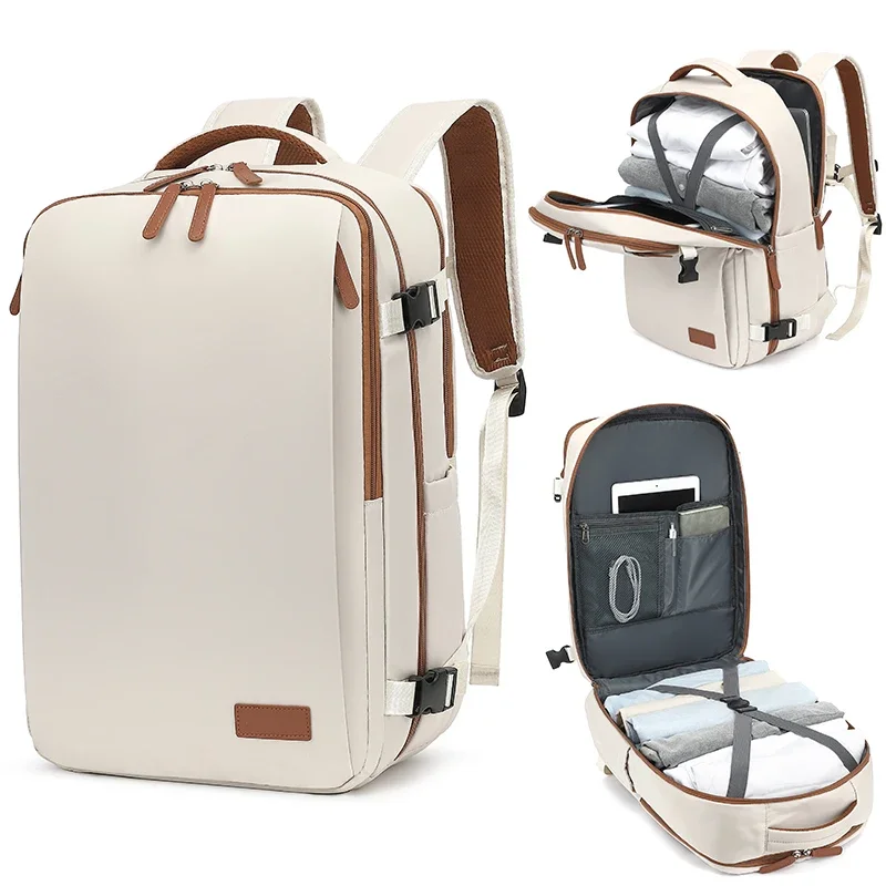 

Mochila de viaje 40x20x30 cabina avión impermeable expandible Weekender portátil con puerto USB mochila de mano para hombres y