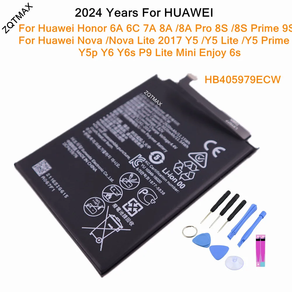 HB405979ECW Battery For Huawei Honor 6A 6C 7A 8A Pro 8S Prime 9S P9 Lite Mini Enjoy 6s Nova Lite 2017 Y5 Lite Prime Y5p Y6 Y6s