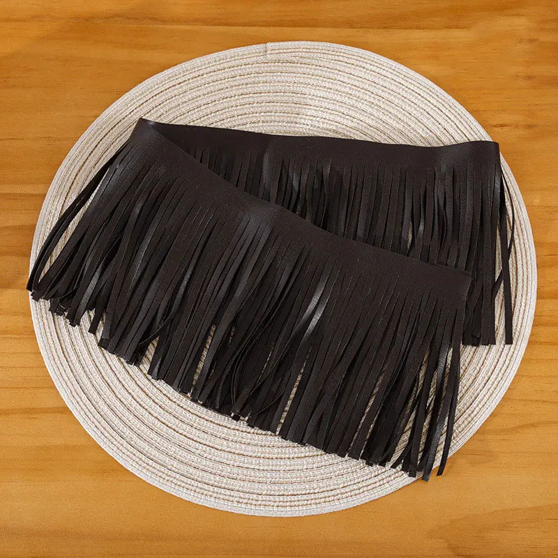 1m PU Faux Leather Tassel 10/15/20/25/30cm Lace Ribbon DIY Jacket Skirt Clothes Handbag Fringe Trim Decor Sewing Accessories