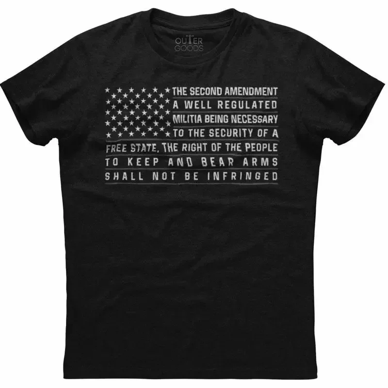 The Second Amendment A Well Regulated Men's New Patriotic Black T shirt