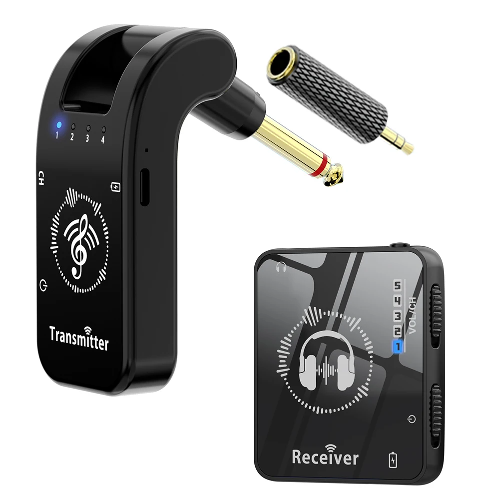 Wireless in Ear Monitor System Rechargeable Transmitter Receiver 10H Battery Life for Studio Band Rehearsal Live Performance