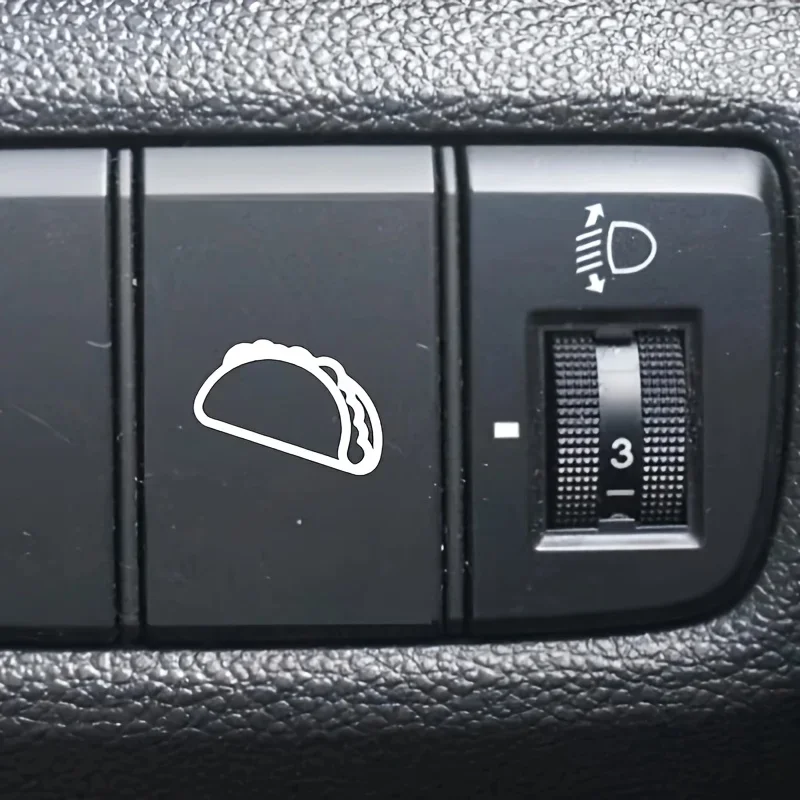 4 ชิ้น “สติ๊กเกอร์ลายอาหาร - ลายทาโก้” เหมาะสำหรับสวิตช์ในรถยนต์, เคสโทรศัพท์, โต๊ะทำงาน, สมุดบันทึก เพื่อสร้างบรรยากาศแสนอร่อย