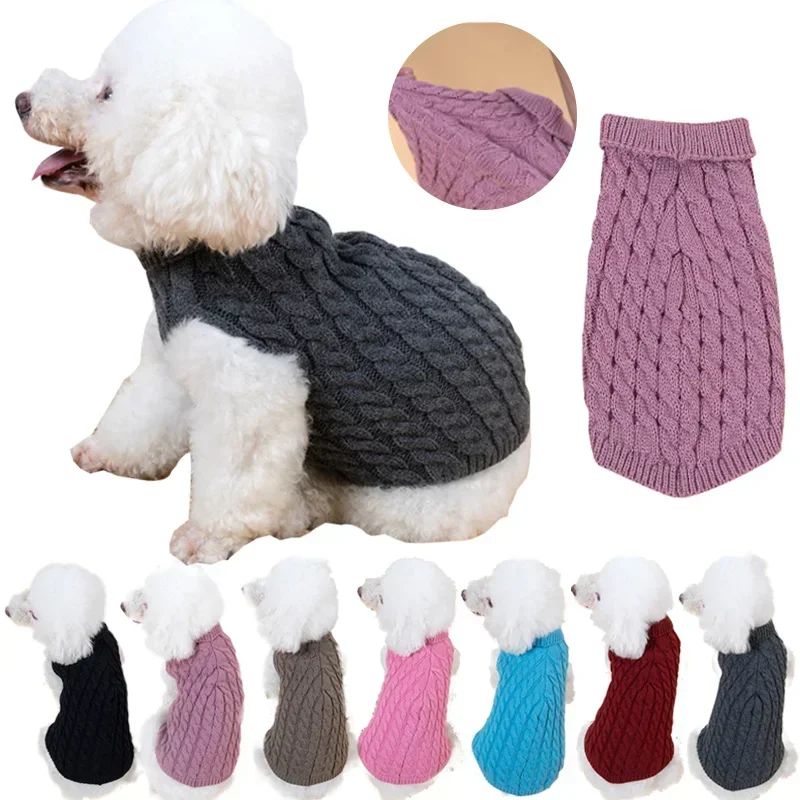 

Warm Dog Sweaters for Small Medium Dogs Cats Clothes Winter Warm Pet Turtleneck Chihuahua Vest Soft Yorkie Coat Teddy Jacket