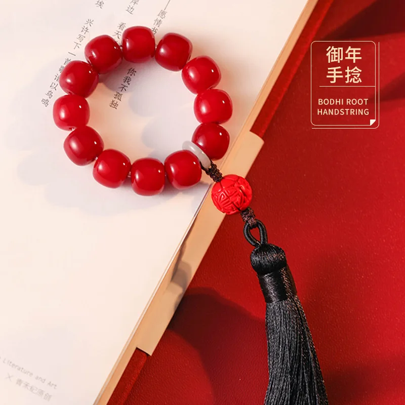 

Cinnabar for Bodhi Bracelet Hand Toy Dragon Year Birth Year Bodhi Seed Bracelet Gift for Bestie Buddha Beads Rosary