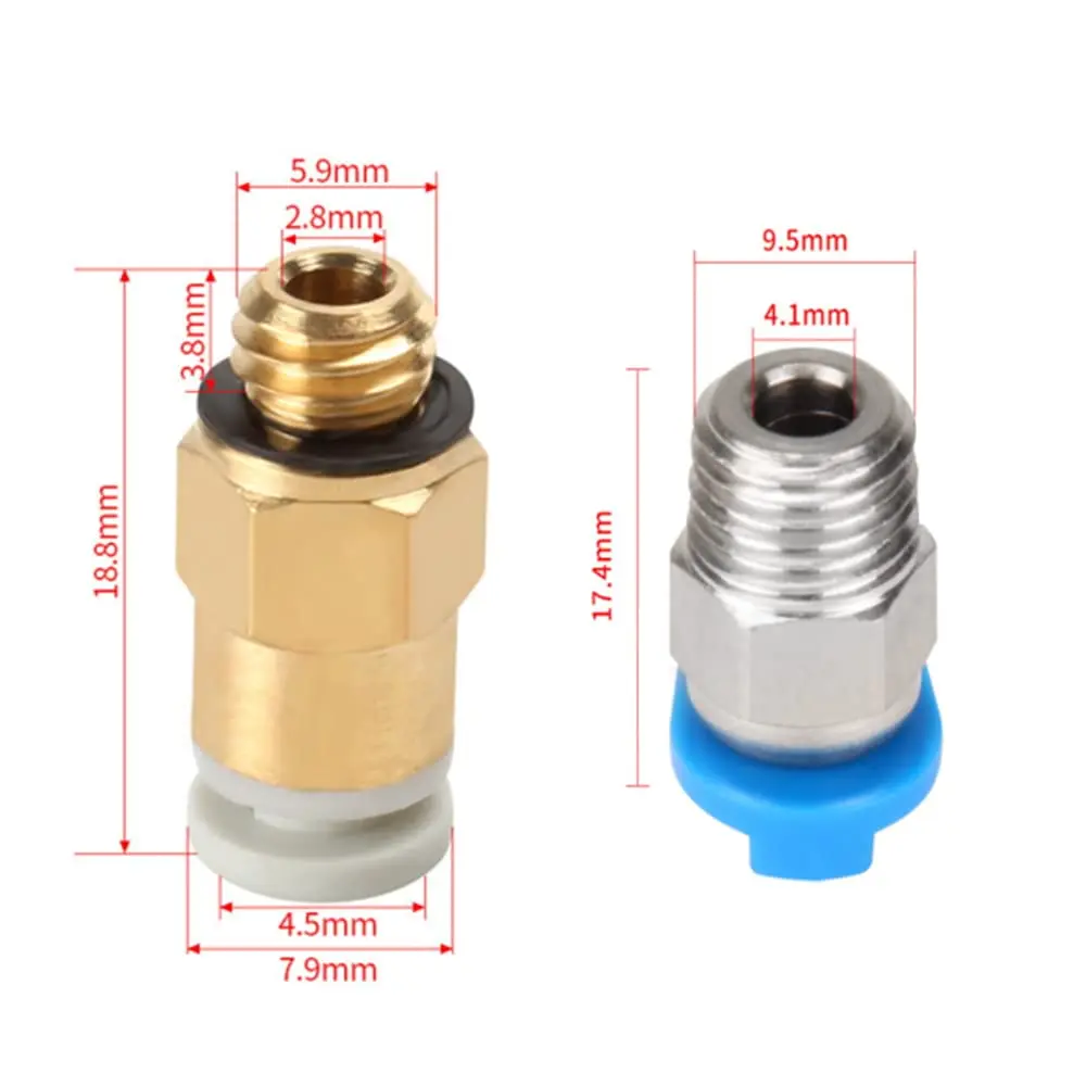 Creality PC4-M6 and PC4-M10 Pneumatic Fitting Bowden Tube Coupler for 3D Printer Bowden Extruder of Ender 3/3 Pro/3 V2/3 Max neo