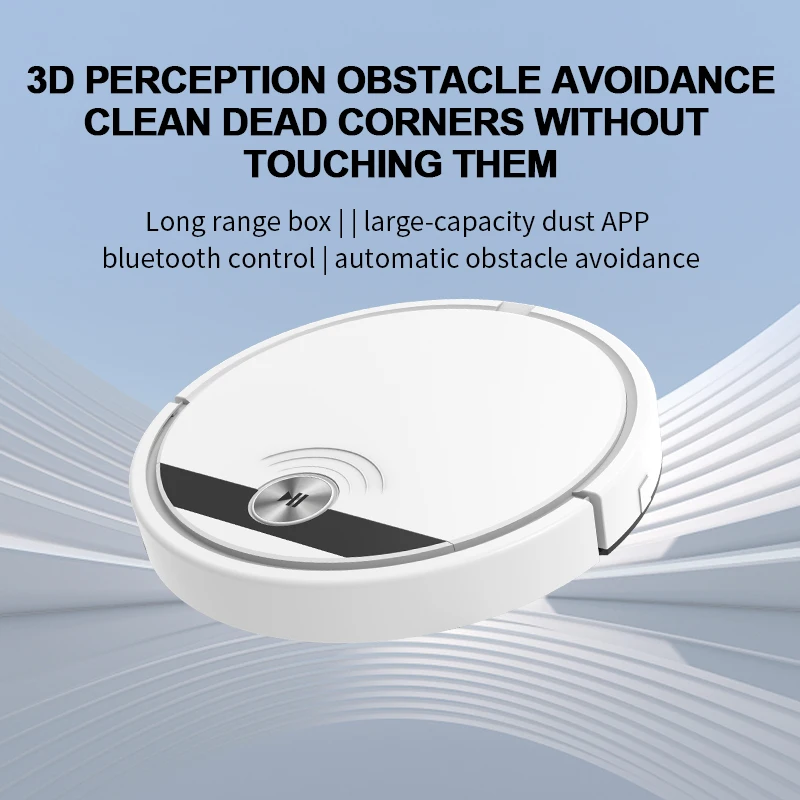 Heim intelligente Kehrmaschine Vollautomatischer Staubsauger Kleiner Reinigungsmopp APP Fernsteuerung Planungsroute 2000mAh Lithiumbatterie USB-Netzkabel aufladen