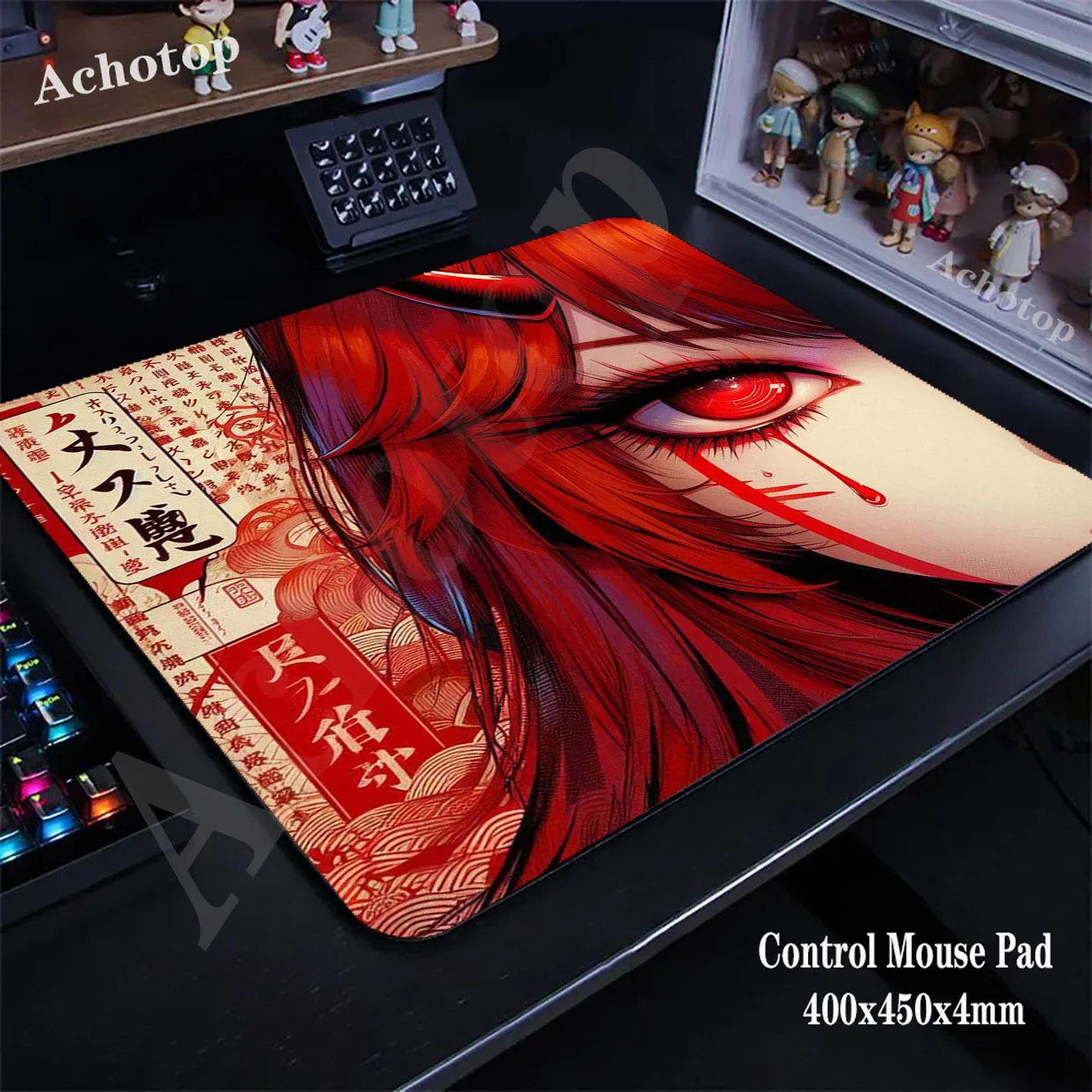 Oni Mask Girl Control Mousepad Gaming Mousemat Large Desk Mat Pc Gamer Accessoires Mousepad Speed Keyboard Pads XXL 40x45