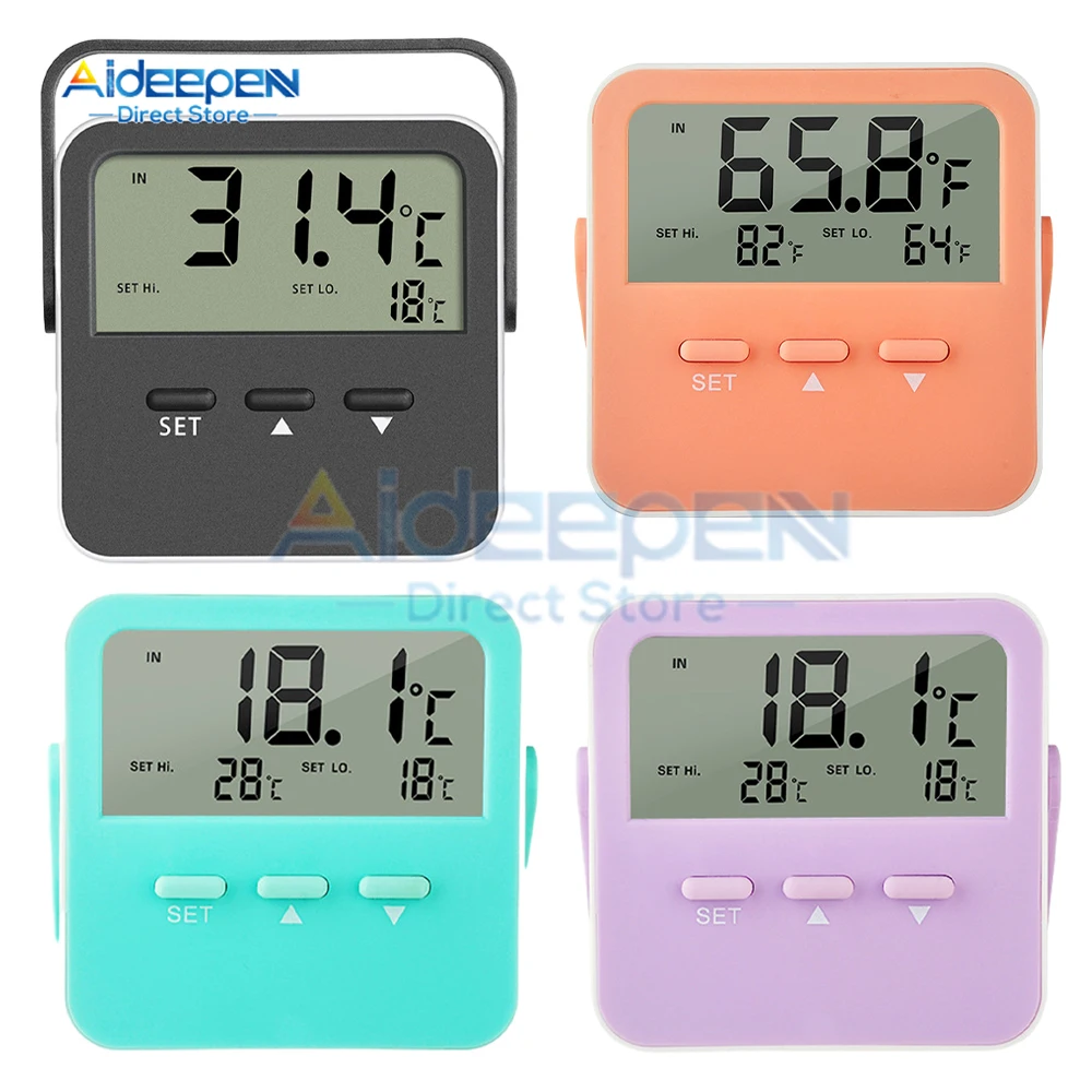 Mini-Digital-LCD-Thermometer, Temperatursensor, für drinnen und draußen, automatische Steuerung, Aquarium, Kühlschrank, Gefrierschrank, Thermometer – 50–70 ℃