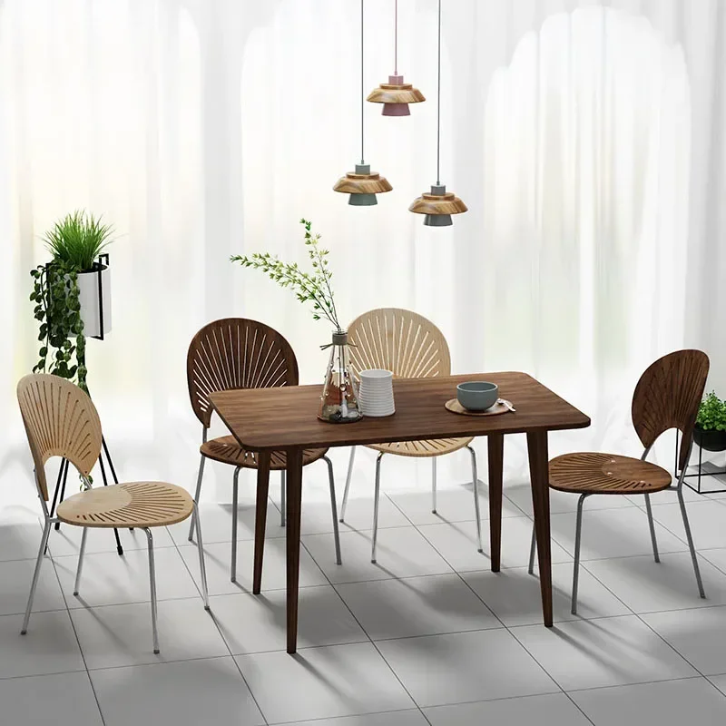 

Nordic Solid Wood Dining Chairs Modern Design Living Room Desk Stool Furniture With Backrest Floor Chair Home Relaxing Chair