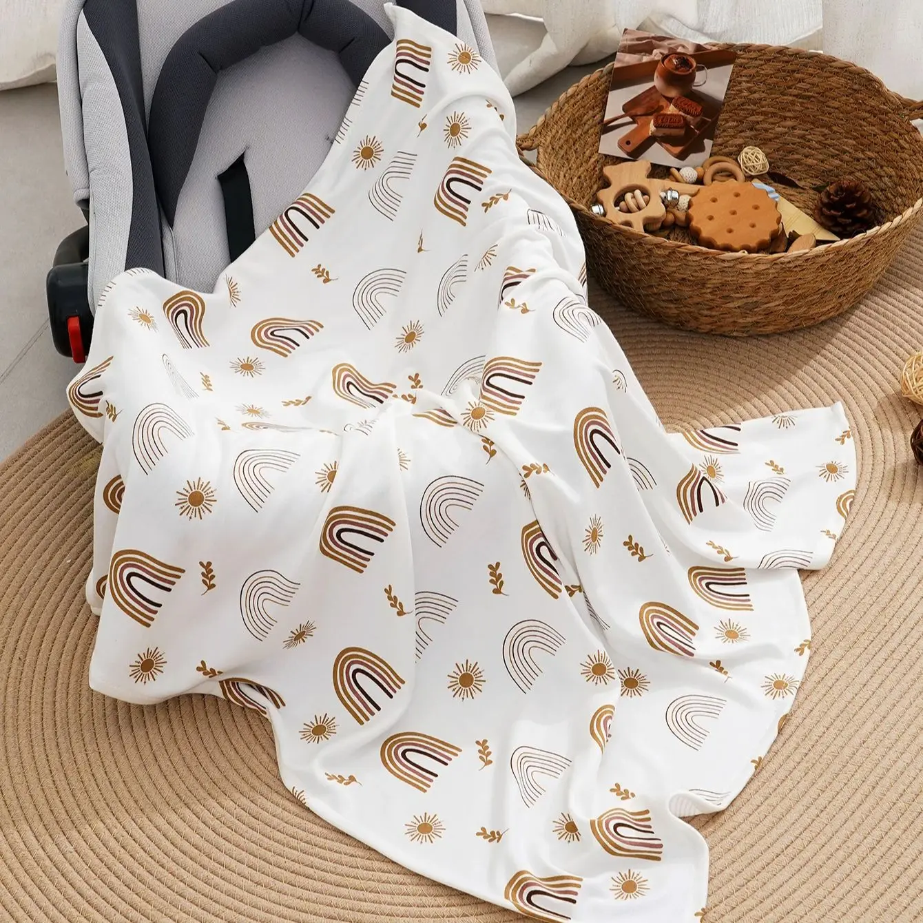 Elinfant الوليد الخيزران تلقي البطانيات الرضع قماط البطانيات لينة مريحة الطفل قماط بطانية الحضانة اكسسوارات أساسيات