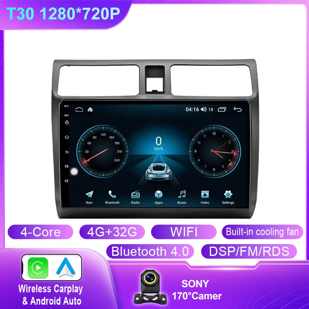 Android 14 Autoradio Voor Suzuki Swift 2003-2006 2007 2008 2009 2010 Multimedia Speler Stereo Carplay AUTO Head Unit WIFI 4G BT