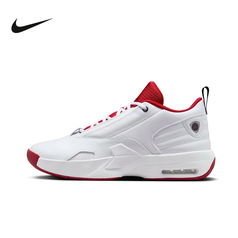 

Мужские дышащие и мягкие баскетбольные кроссовки Nike Authentic Jordan Max Aura 6, FQ8298-106, белые и красные прочные низкие кроссовки