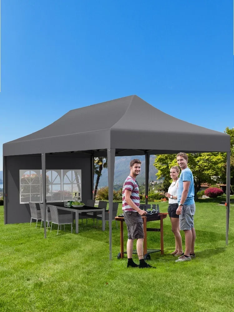 Pavilion Pop-up Gazebo 3x6m Waterdichte Opvouwbare Gazebo Tent Feesttent met 6 Zijpanelen UV 50+ In hoogte verstelbaar 2-3M - afbeelding 2