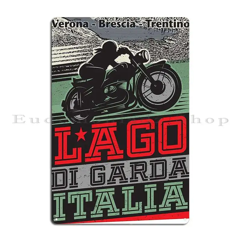 Lago Di Garda Lake Garda Italy Studio838 Metal Plaque Retro Bar Cinema Designs Pub Tin Sign Poster