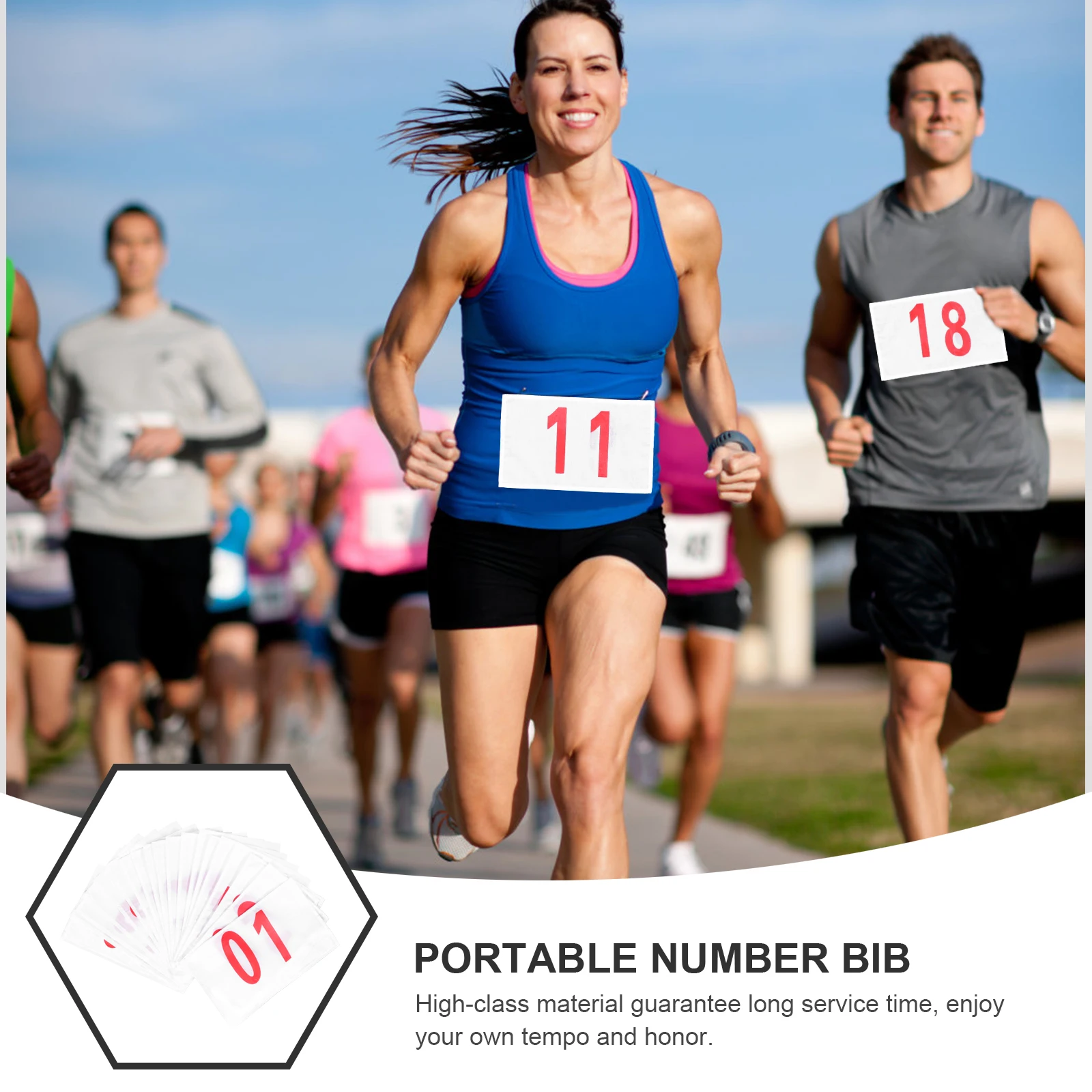 

20 Pcs Number Cloth Race Bibs Polyester Cotton Running Competition Bib Replacement Portable Design for Referee Trainers Athletes