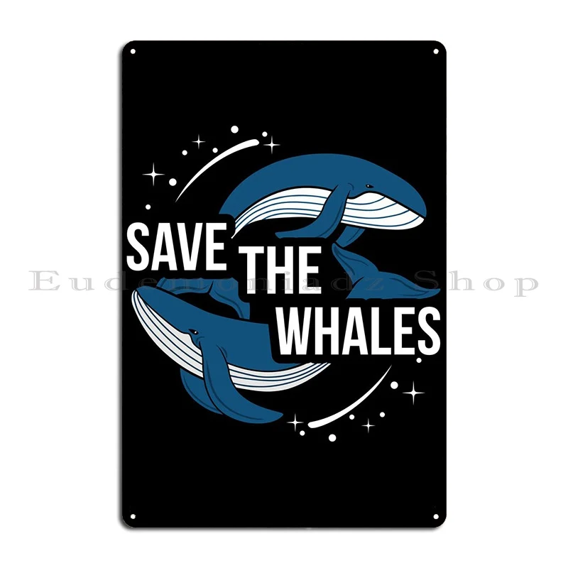 Whale Mammal Sea Gift Idea Metal Plaque Funny Wall Decor Cinema Personalized Living Room Tin Sign Poster