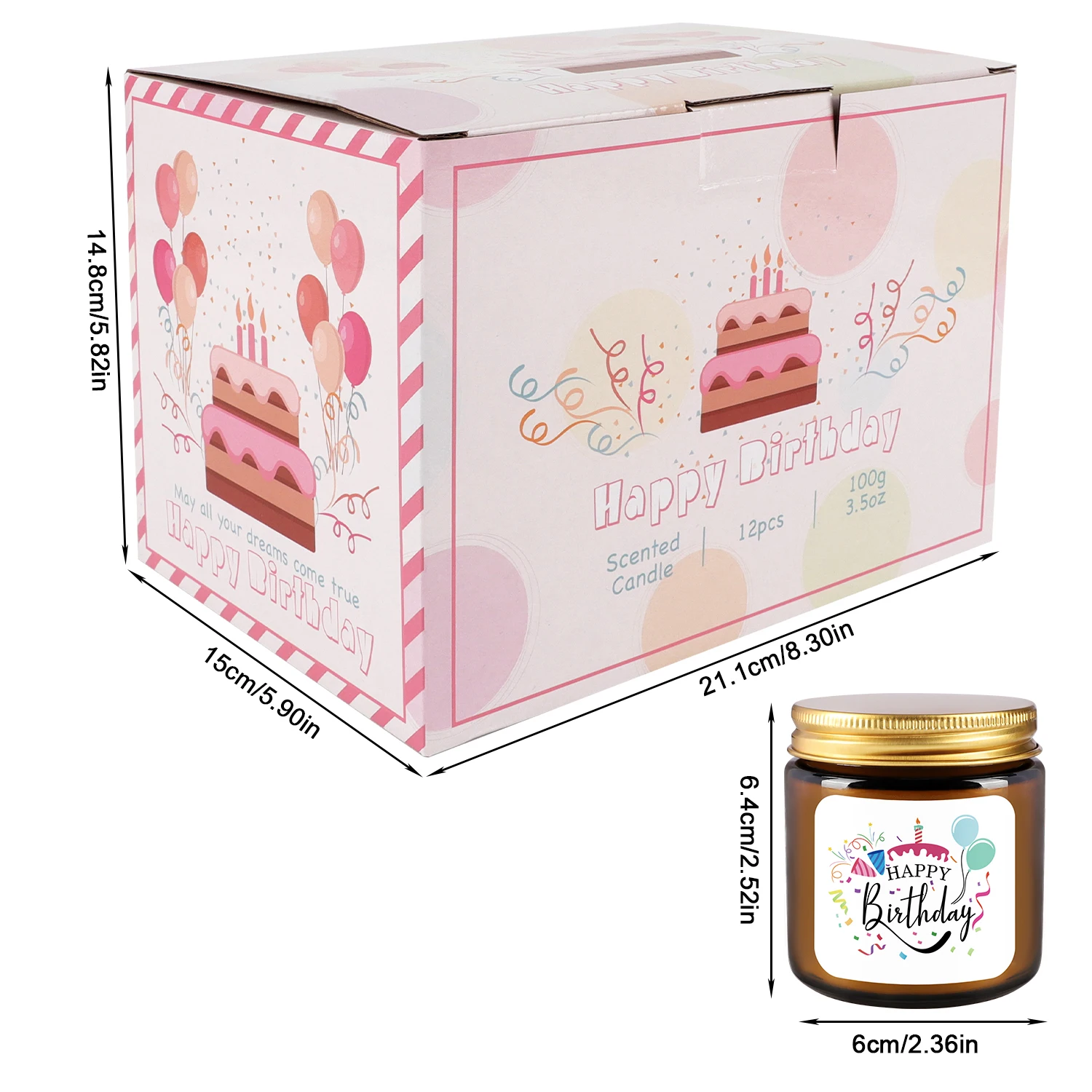 12'li doğum günü mum seti, alt - Amber Jar Candle incelemesi ve fiyatı