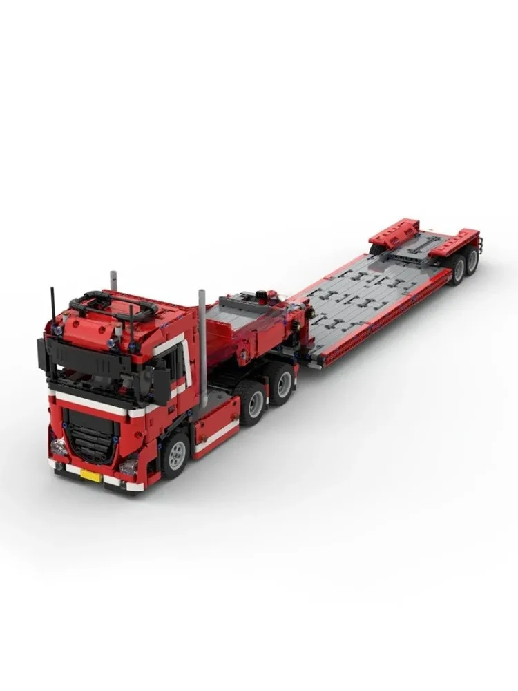 7332 PCS MOC Transporter Zwanenhals Trailer voor DAF Technologie Model Bouwstenen Stapelen Bricks Creatieve Diy Speelgoed Kid Geschenken - afbeelding 2