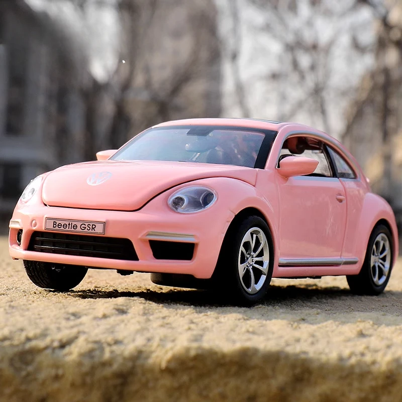 

1:32 Beetle GSR Toy Car Metal Alloy Car Model Diecast Simulation Toy Car Model Sound Light Miniature Scale Childrens Gift