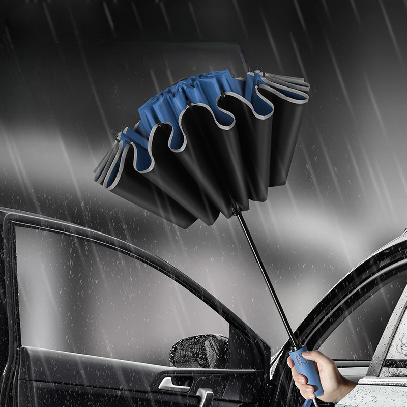 UV Umbrella Fully Automatic Folding Umbrella for Men and Women Sun Umbrellas Windproof Strong Blocking 3-folding Rain Gear Home