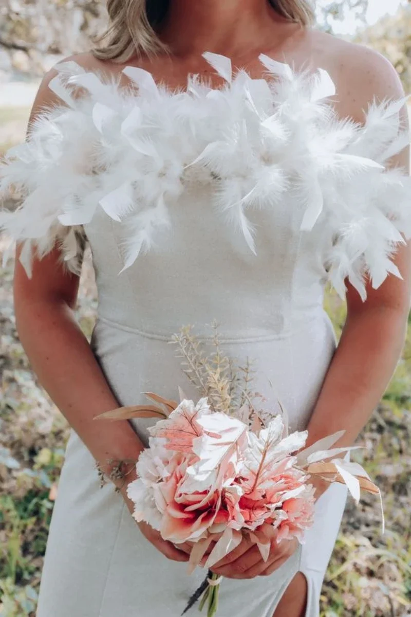 الجملة الأبيض تركيا الريش تقليم 10-15 سنتيمتر/4-6 بوصة ريشة طبيعية الشريط لخياطة الملابس هامش أعمدة الزفاف الديكور #4