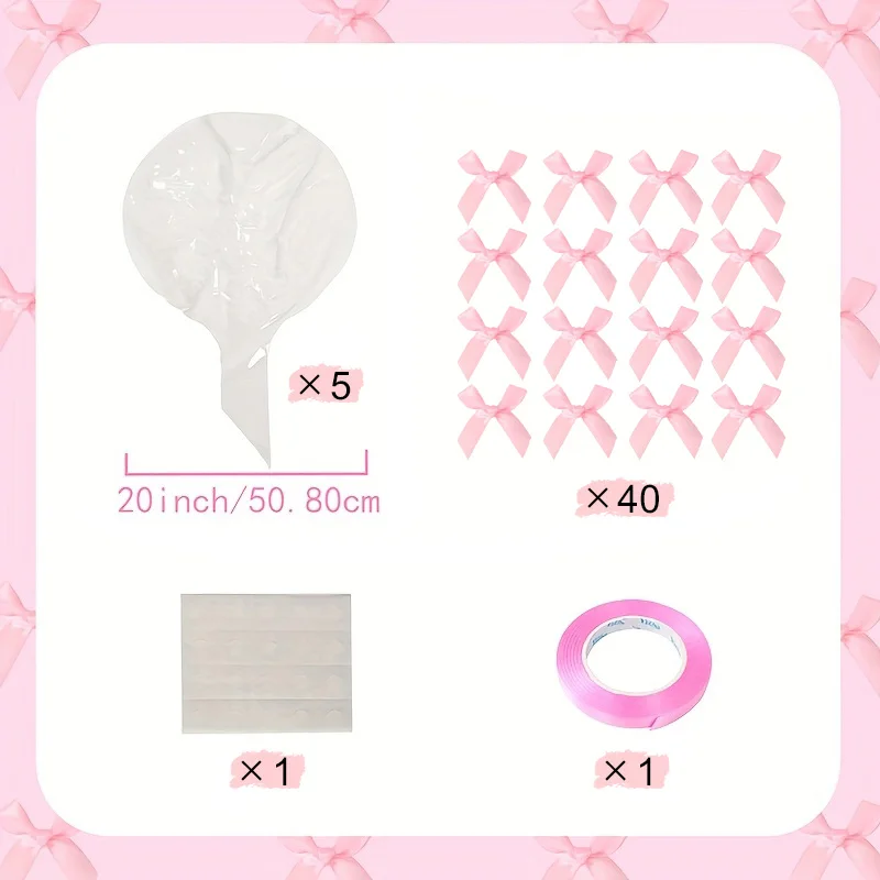 Schleife Transparent Popo Ballon Set DIY Paste Schleife für Hochzeit, Singles Party, Geburtstagsfeier, Jubiläum Duschdekoration – Detail 2