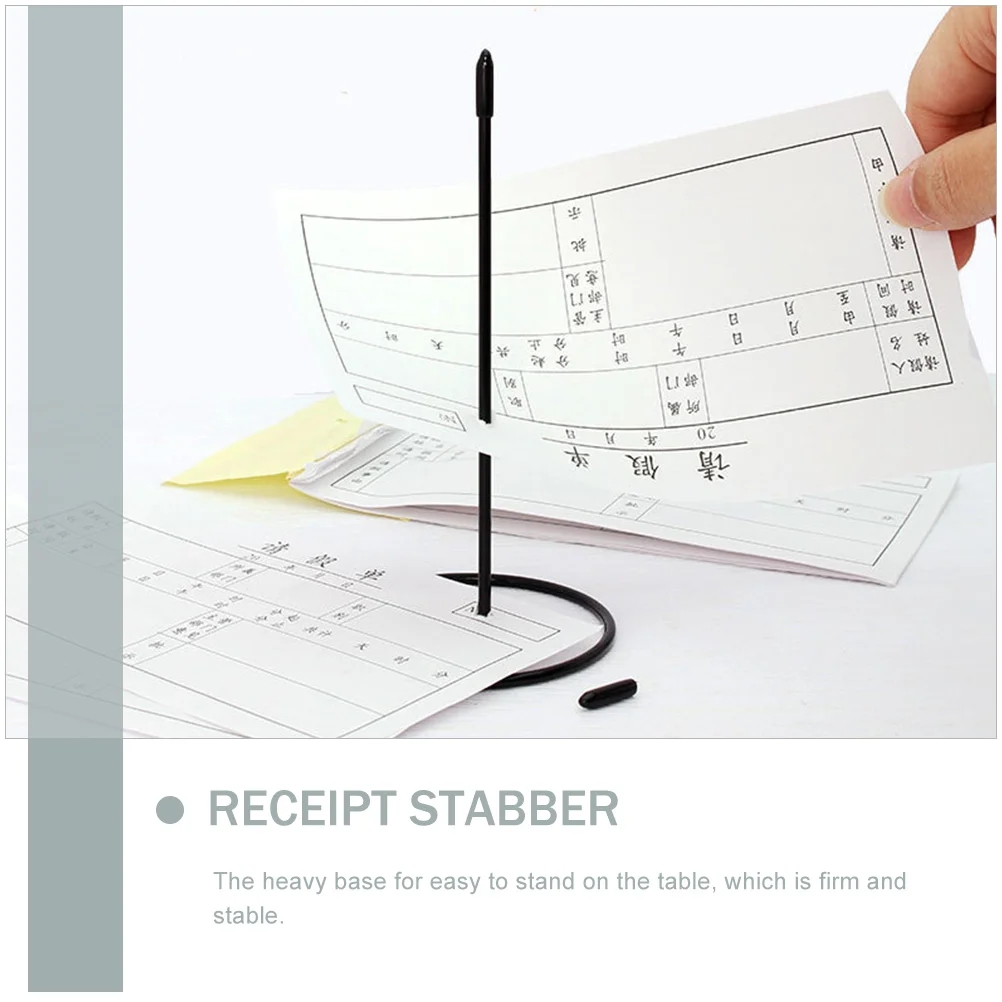 ที่ใส่ใบเสร็จแบบแท่งตรงเสากระดาษโต๊ะแบบเข็มสำหรับใส่ตั๋วสำนักงาน2ชิ้น