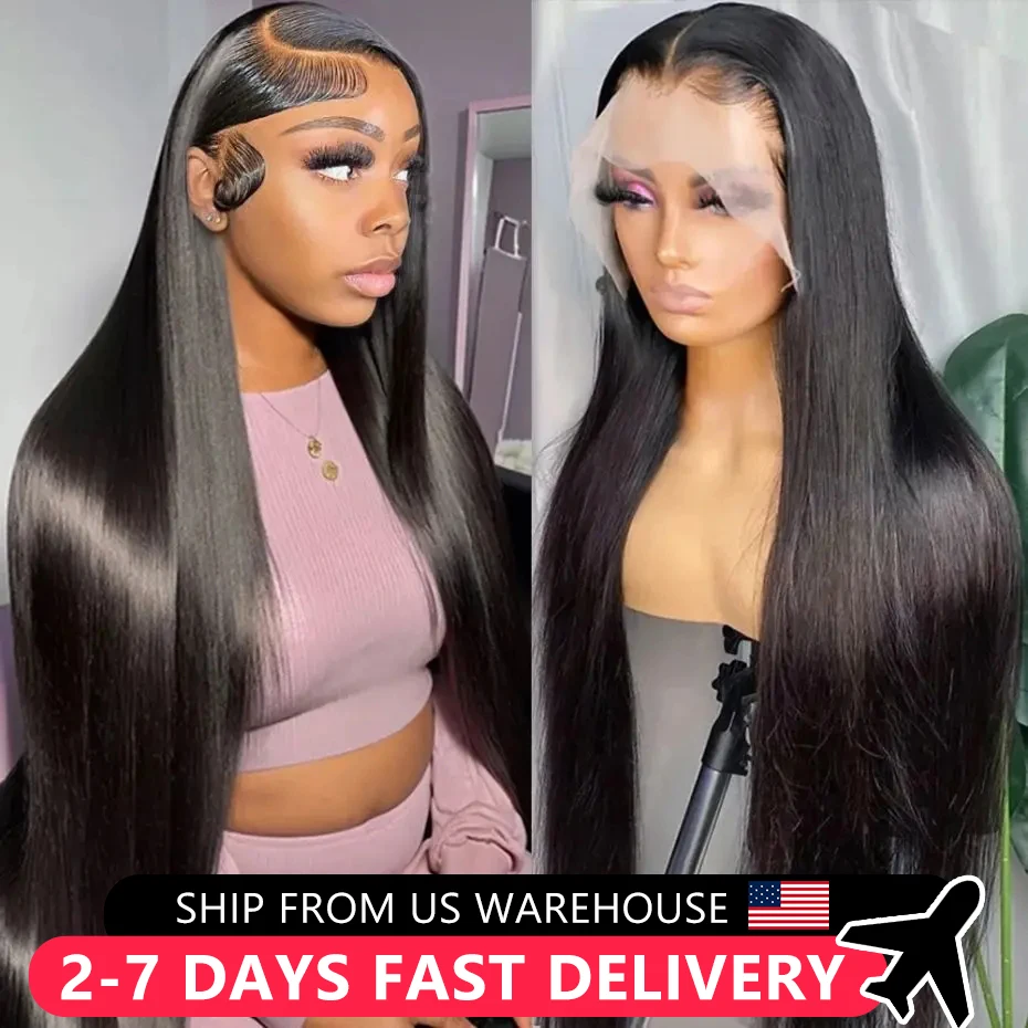 Bone Straight HD Lace Frontal Wig For Women Human Hair Glueless Transparent 13x4 13x6 Brazilian Lace Front Wigs Pre Plucked