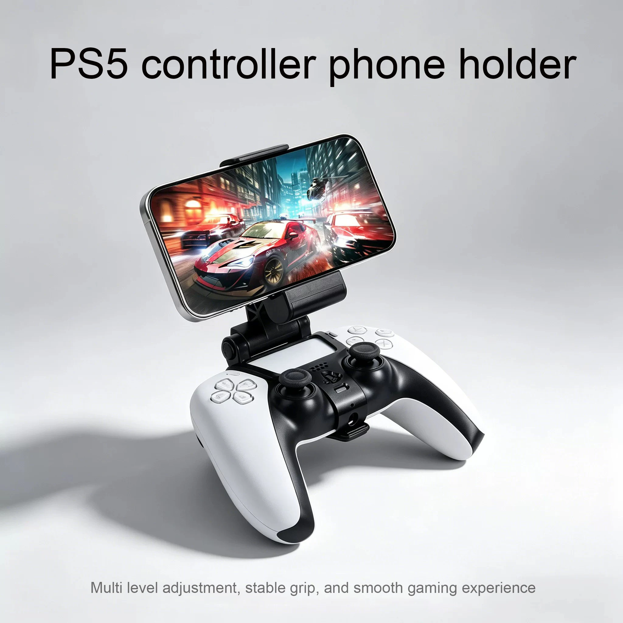PS5 Game Controller Holder with Dual Adjustment Angle Metal Extendable Clip for Phone Stand Compatible with P5