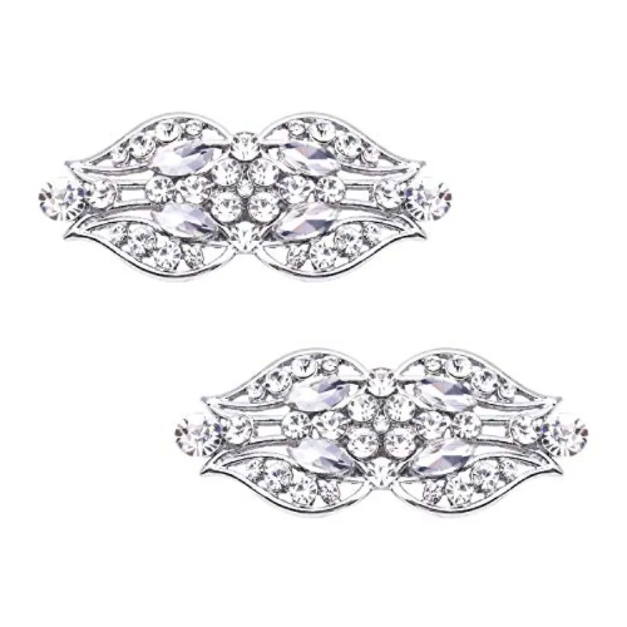 

ELEGANTPARK Shoes Dress Hat Accessories Fashion Rhinestones Crystal Shoe Clips 2 Pcs Multi Color