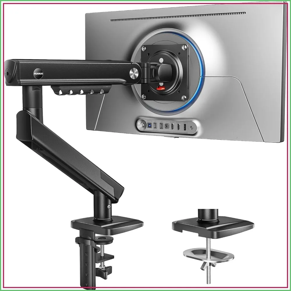 FlowLift Pro Monitor Arm for 1332" Screens, Fully-Adjustable, Tool-Free VESA Mount, C-Clamp/Grommet Base, Max 19.8 lbs