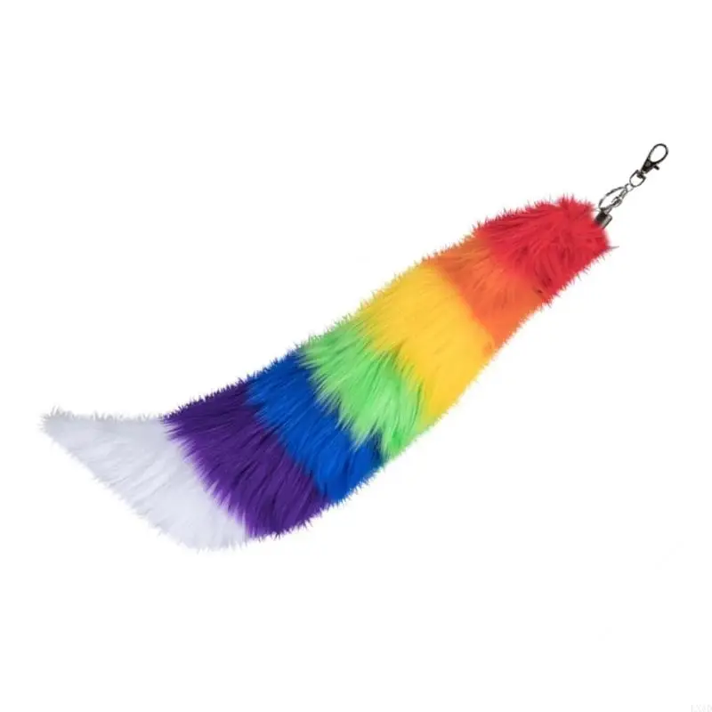 Tail Keychain Wolf Tail Keyring Cosplays Toy Foxes Costume Bag Hangings Charm