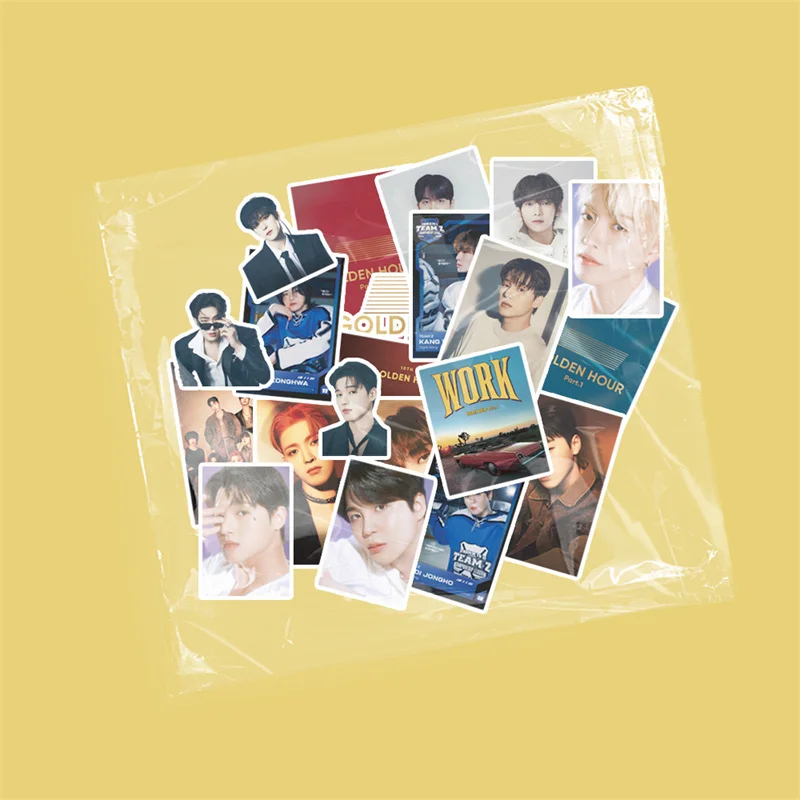 Imagem -04 - Ateez Golden Hour Kpop Álbum Adesivos Decoração Faça Você Mesmo Yunho Jung Woo Young Choi Jong ho San Foto Novo 96 Peças por Conjunto