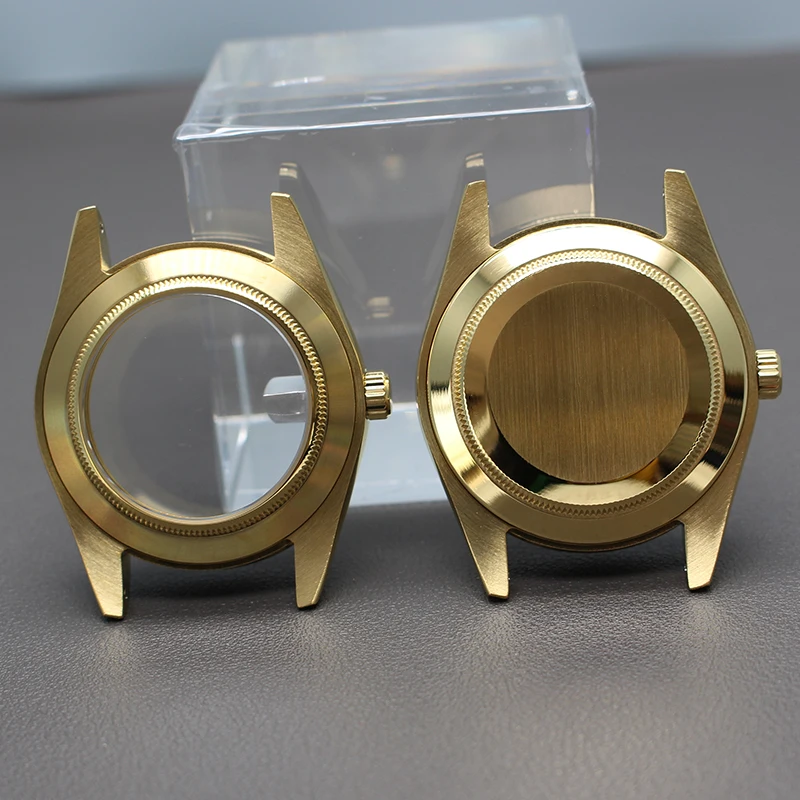 36mm 40mm ouro borda chanfrada casos peças de relógio luxo para air king seiko nh35 nh36 nh38 4r36 miyota 8215 movimento 28.5mm dial 10atm