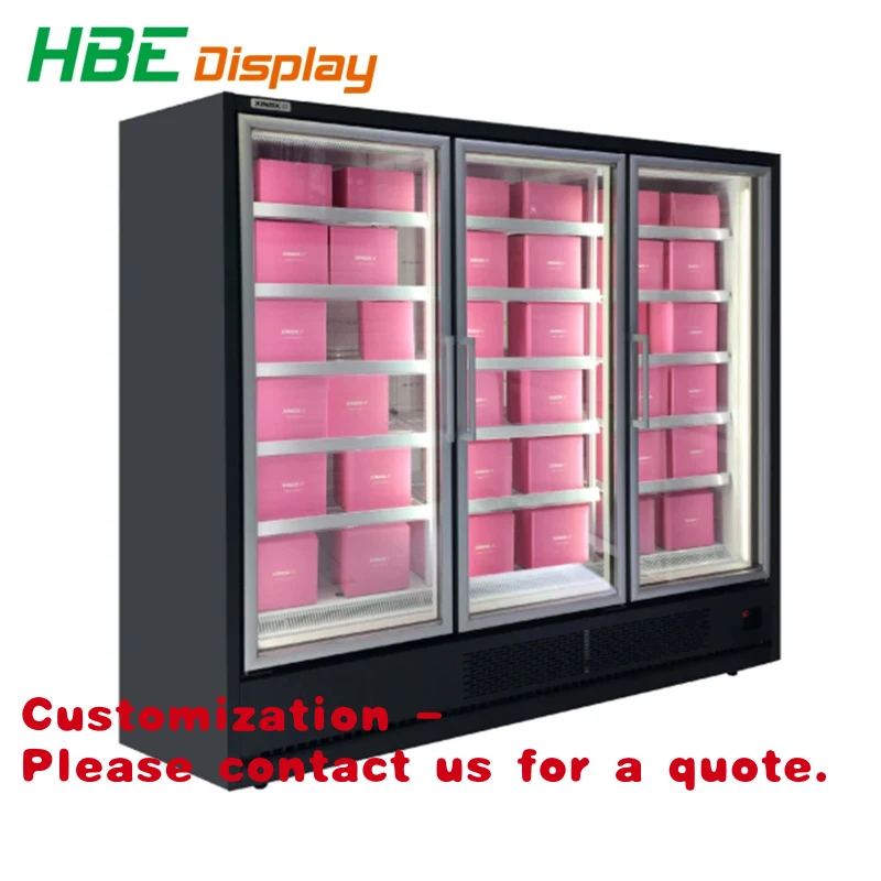 

Customize.Highbright ≤-18℃ Plug-in Glass Door Freezer Upright Supermarket Freezer