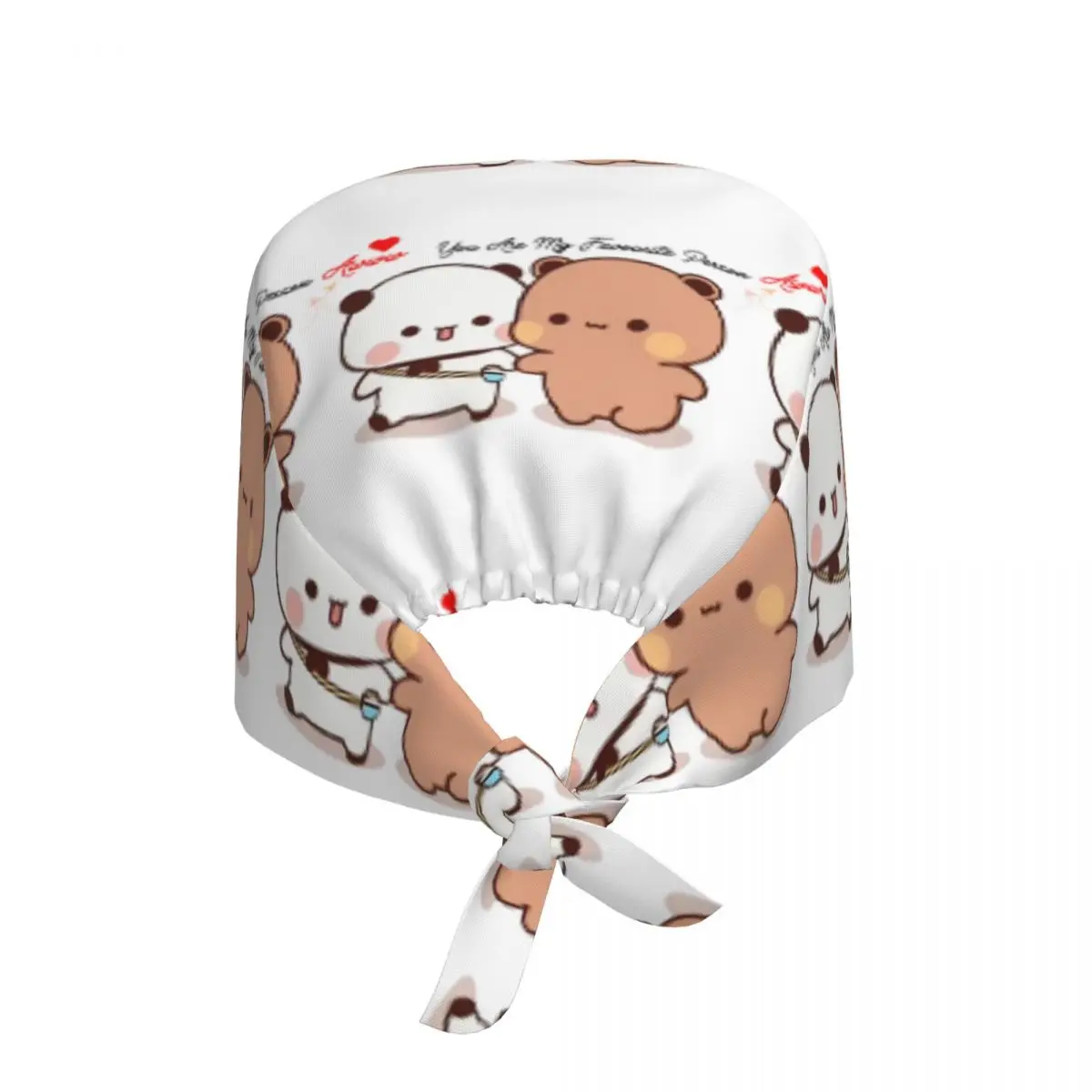 Bubu Dudu Panda And Brownie Bear Couple Scrubs Cap Surgical Hats Men Women Operating Room Cap Operator Hats Lab Works Hat