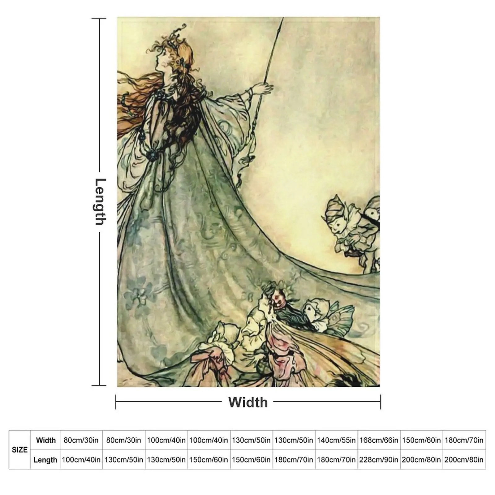 a??Queen of the Fairiesa?? Watercolor by Arthur Rackham Throw Blanket couch cozy soft plush fuzzy picnic outdoor blanket