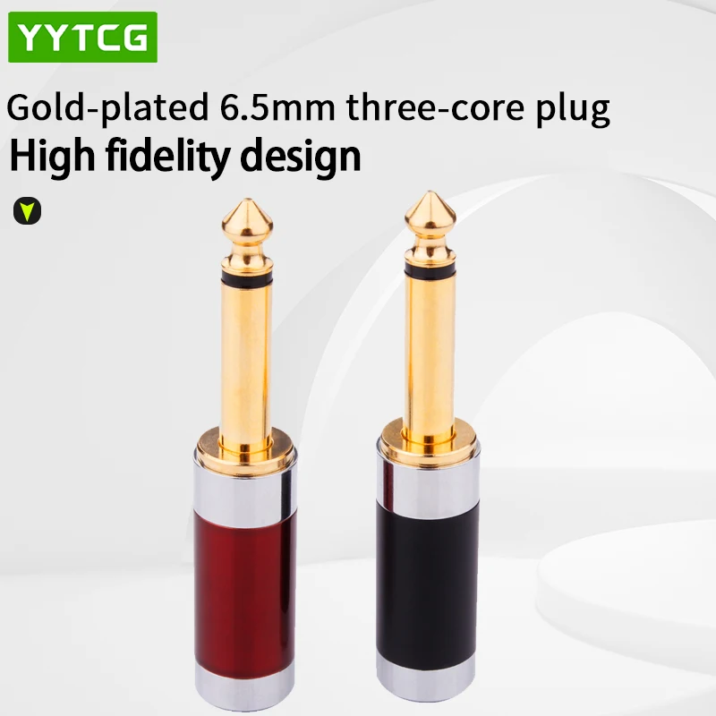 

YYTCG 6.35mm 6.5mm Connector Mono Audio Plug Jack Amplifier Microphone Plug Professional Plug for Guitar Speaker Aux Cable