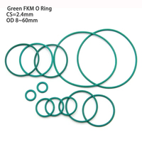 Green FKM O Ring CS 2.4 mm OD 8 ~ 60 mm Sealing Gasket Insulation Oil High Temperature Resistance Fluorine Rubber O Ring Green