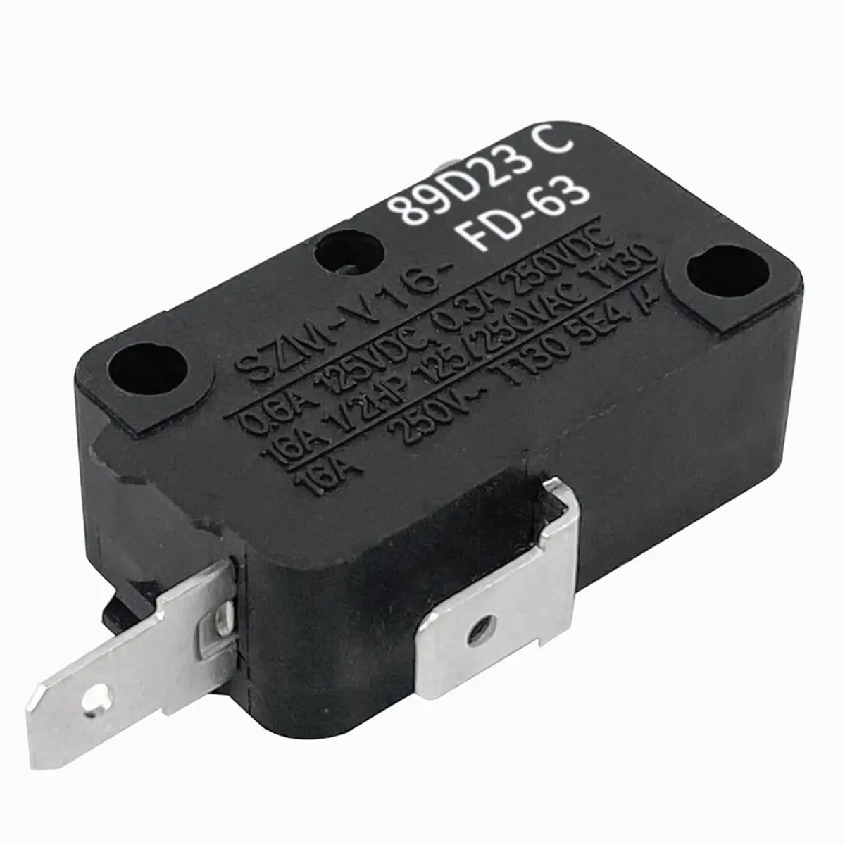 A003 3 Pack -V16-FD-63 Microwave Oven Door Switch Replacement, 16A 250V 2-Pin Normally Open (NO) Micro Switch