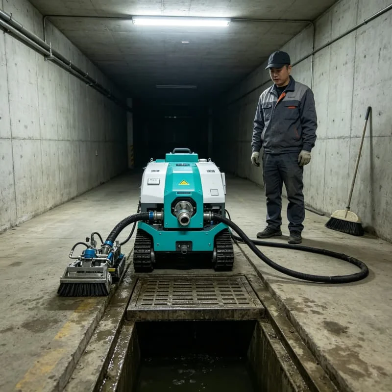 Intelligent Desilting Robot Remote Controlled Underwater Crawler With Sonar Navigation Tunnel Pipe Sediment Removal Customized