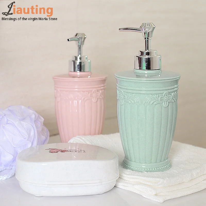 400 مللي الملون منحوتة مضخة فارغة إعادة الملء الحمام شامبو استحمام زجاجات هلام موزع موزع الصابون السائل حمام هلام الصحافة