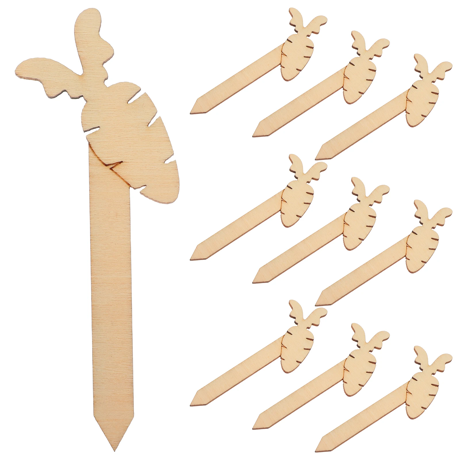 10 szt. Drewniane zakładki do książek, urocze patyczki do rękodzieła na Wielkanoc, puste etykiety dla zakochanych, zakładki z marchewkami, zakładki dla uczniów.