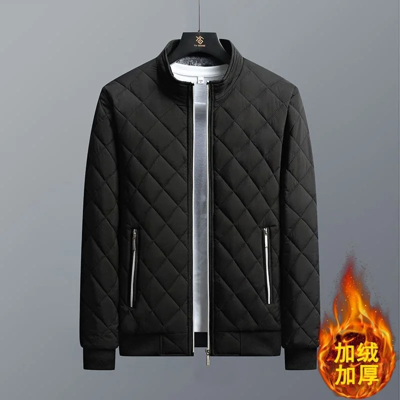 2026 Men's Thick Warm Bomber Jacket Coats Autumn Winter Fleece Lined Casual Jacket for Men Slim Fit Winter Clothing Parkas 5XL