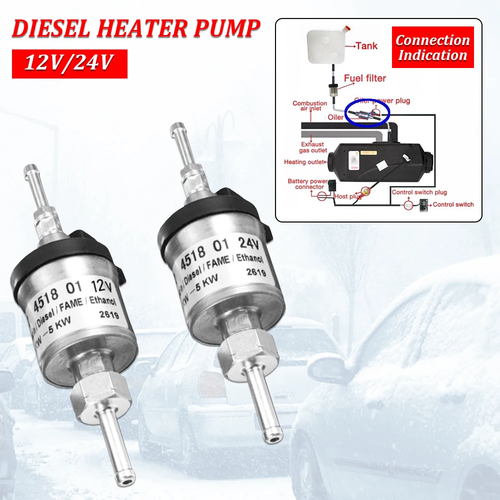 

1Pcs 12V 24V Car Air Diesel Parking Oil Fuel Pump 1KW-5KW For Eberspacher Heater For Truck Auto Heaters Accessories