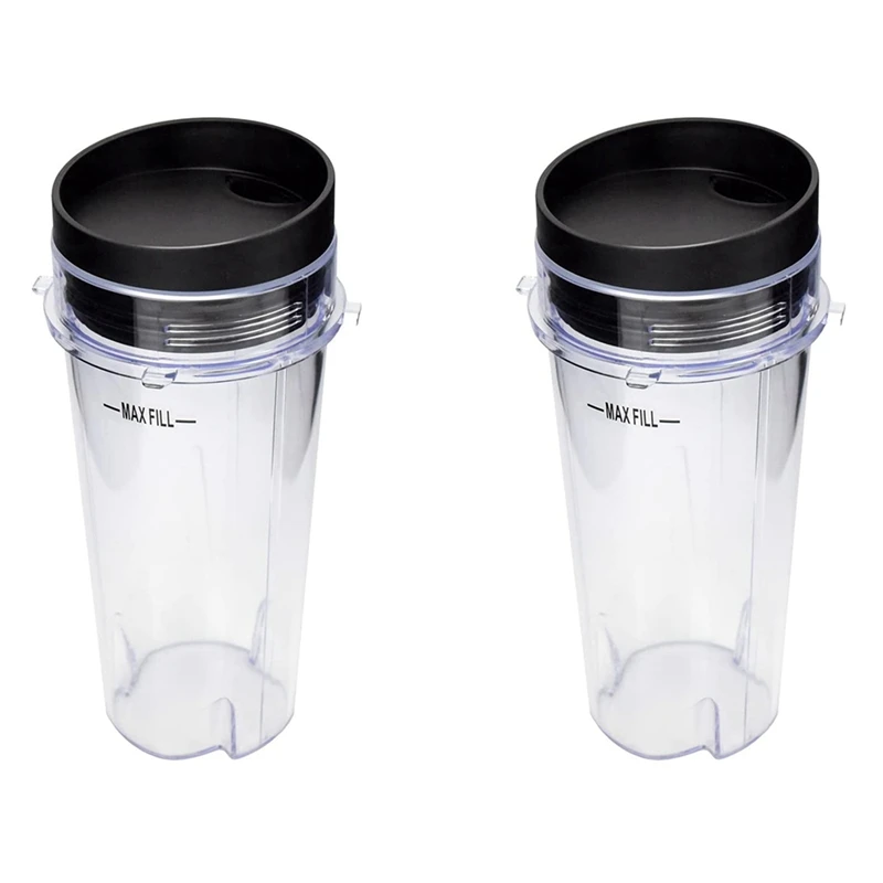 2X Blender Cup With Lid For Nutri Ninja, Single Serve Replacement Parts For BL740/BL770/BL771/BL772/BL780/BL660/BL663