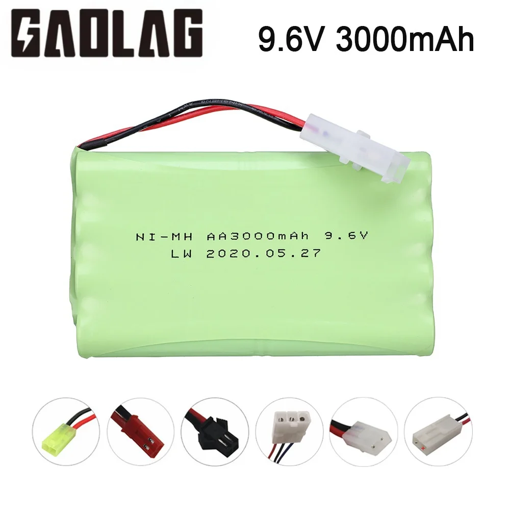 9.6v 3000mah NiMH batteria per Rc auto giocattolo camion serbatoi treni Robot barca pistola aggiornamento ni-mh AA 3000mah 9.6v batteria ricaricabile